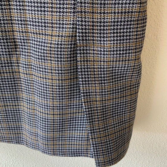 LIKE NEW! Wool Plaid Houndstooth Pencil Skirt Tartan Size Small - Picture 4 of 7